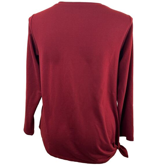 Torrid Active Maroon Long Sleeve Side Tie Soft Blouse Size 0 / 12 / Large - Picture 2 of 7